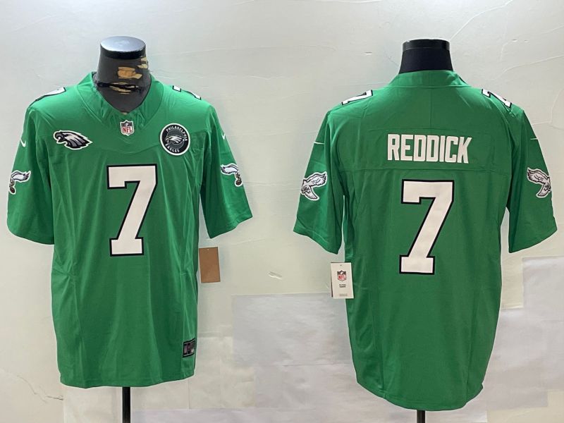 Men Philadelphia Eagles #7 Reddick Green Throwback 2024 Nike Vapor Limited NFL Jersey style 3